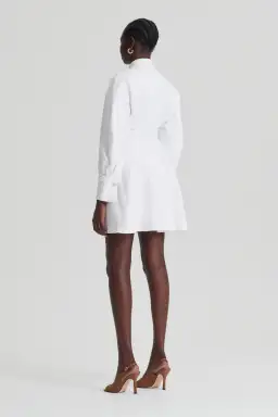 Scanlan Theodore Denim Cocoon Sleeve Mini Dress White Size 8 for rent on The Volte - image 4