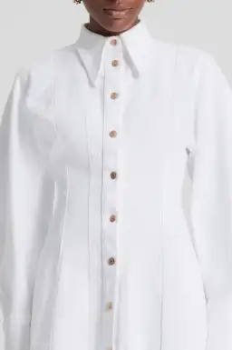 Scanlan Theodore Denim Cocoon Sleeve Mini Dress White Size 8 for rent on The Volte - image 3