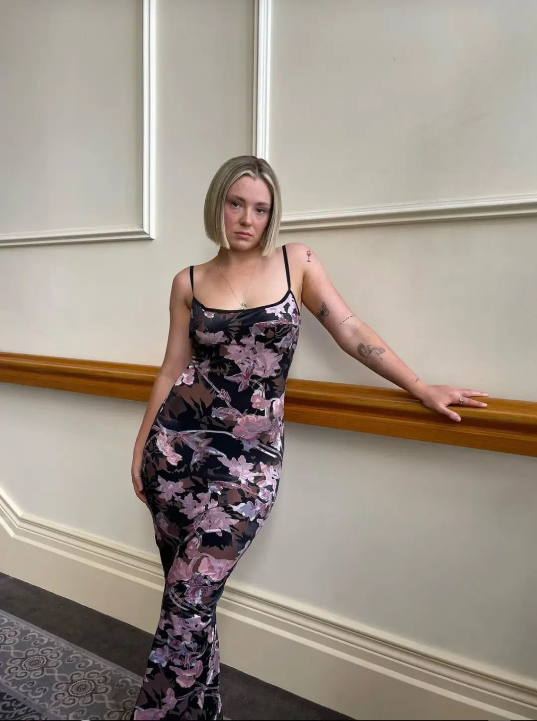 Seeing double Hallie Maxi Dress Black Size 6 for rent on The Volte - main image