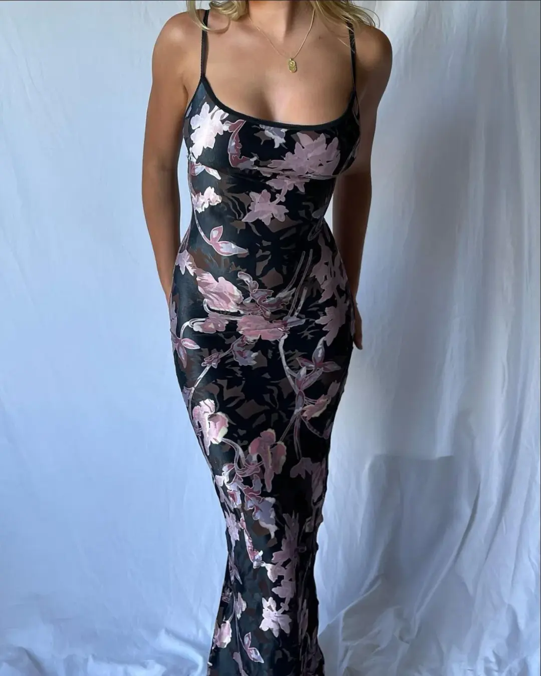 Seeing double Hallie Maxi Dress Black Size 6 for rent on The Volte - main image