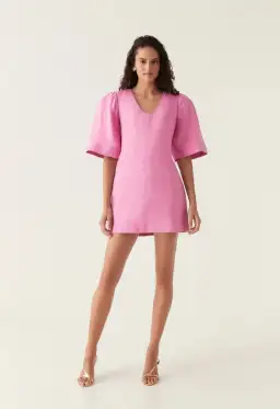 Aje Hunter Twisted Mini Dress Pink Size 10 for rent on The Volte - image 1
