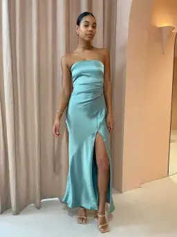 Bec & Bridge Symone Strapless Dress In Moss Green Size 10 for rent on The Volte - image 1