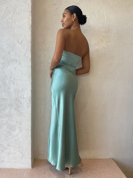 Bec & Bridge Symone Strapless Dress In Moss Green Size 10 for rent on The Volte - main image