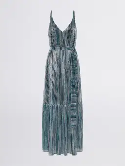 Sheike Starlight Dress Blue Metallic Size 6