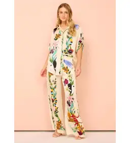 Alemais Meagan Silk Shirt & Pants Set Print Size 12 for rent on The Volte - image 1
