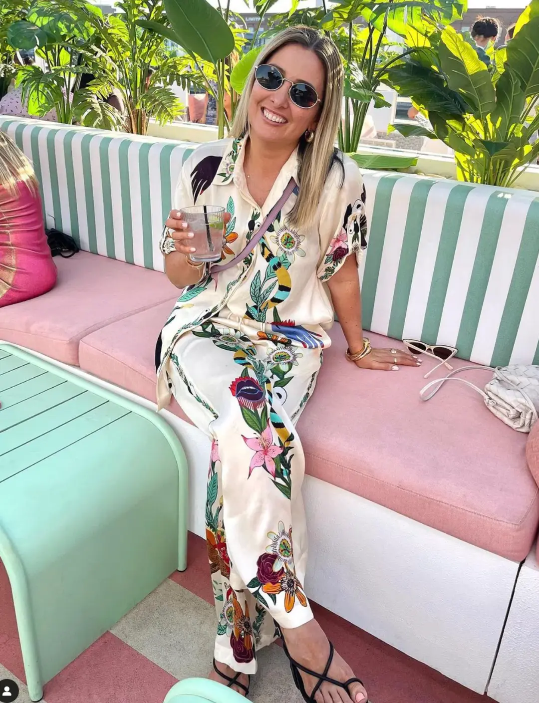 Alemais Meagan Silk Shirt & Pants Set Print Size 12 for rent on The Volte - main image