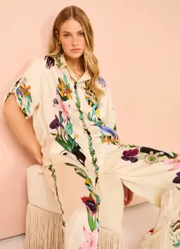Alemais Meagan Silk Shirt & Pants Set Print Size 12 for rent on The Volte - image 2