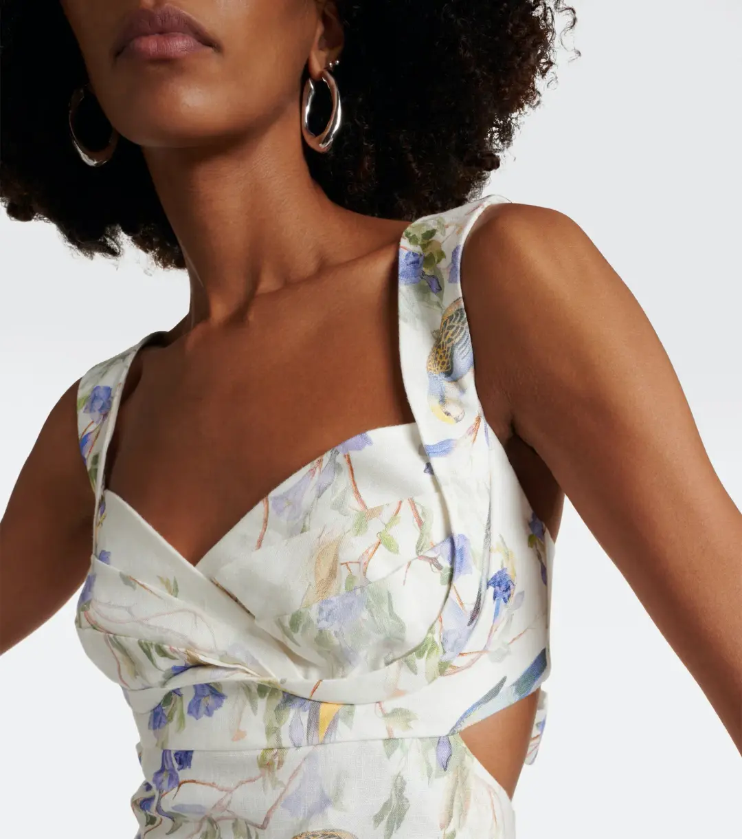 Zimmermann Natura Midi Dress Blue Birds Size 0 / AU 8 for rent on The Volte - main image