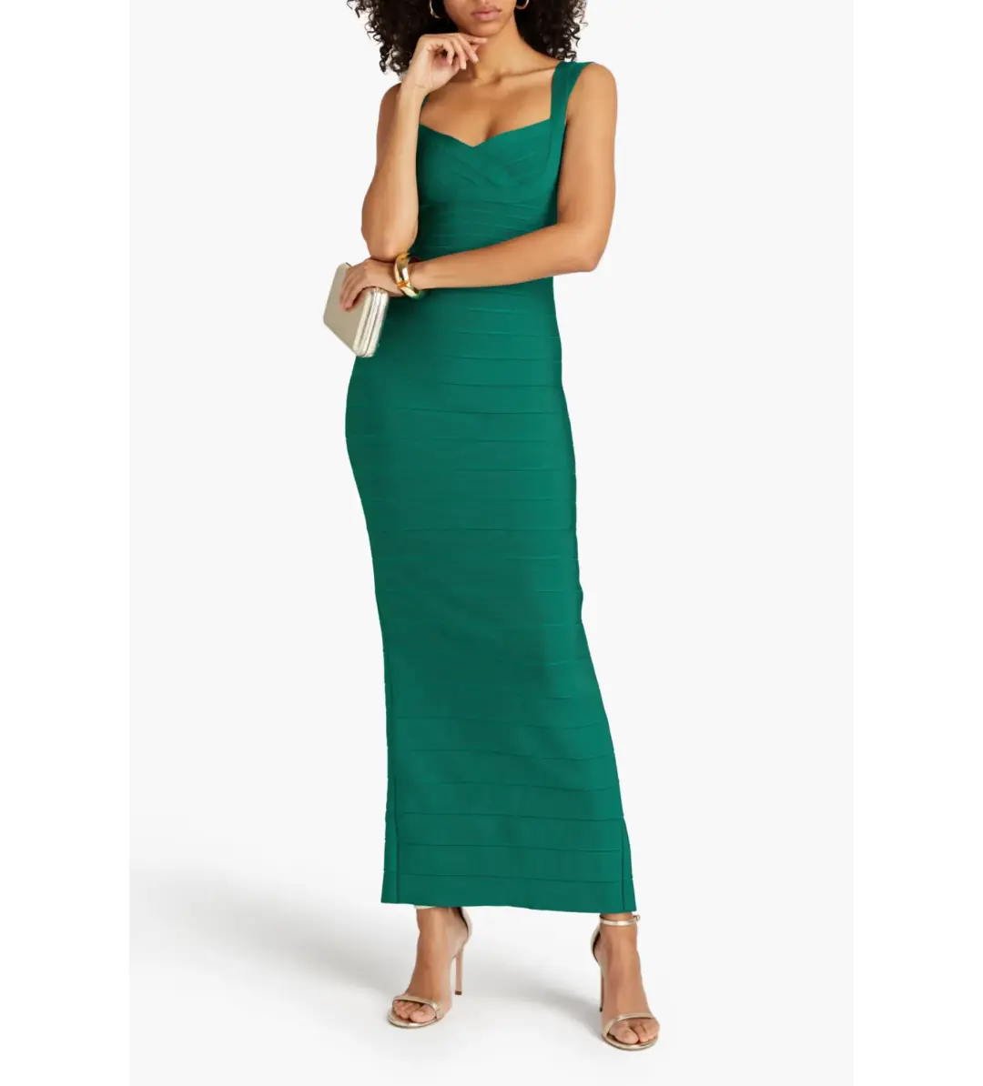 Herve Leger Bandage Gown in Emerald Size S / AU8 for rent on The Volte - main image