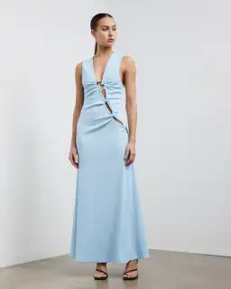 Christopher Esber Chasm Cay Buckle Dress Blue Calcite Size 8 for rent on The Volte - image 1