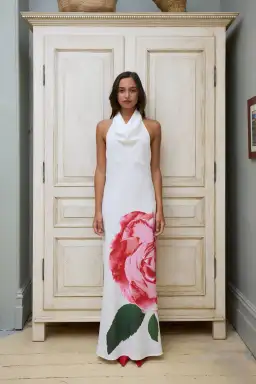 With Harper Lu Cowl Slip Dress White Rose Size XS / AU 6 for rent on The Volte - image 1