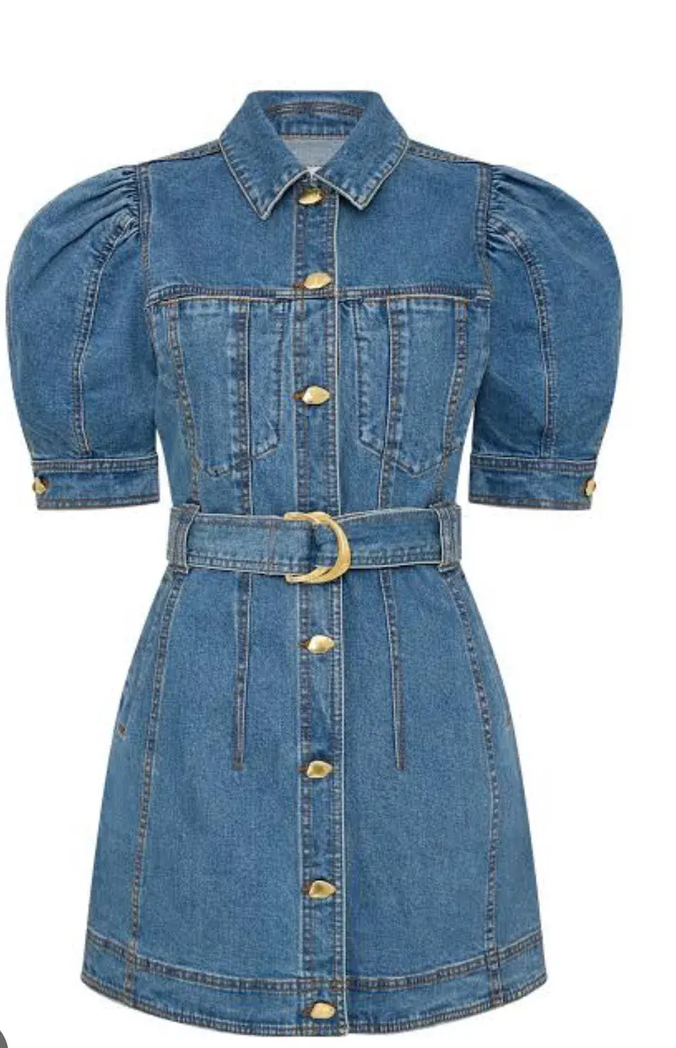 Aje Adriana Puff Sleeve Mini Dress 90s Wash Size 8 for rent on The Volte - main image