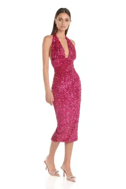 Eliya The Label Emilee Sequin Dress Pink Size 10 for rent on The Volte - image 2