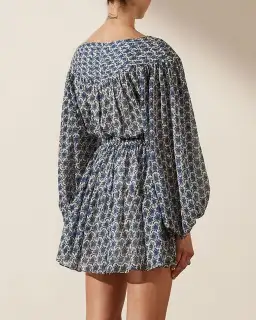 Shona Joy Daniela Pin Tuck Balloon Sleeve Mini Dress Print Size 6 for rent on The Volte - image 3