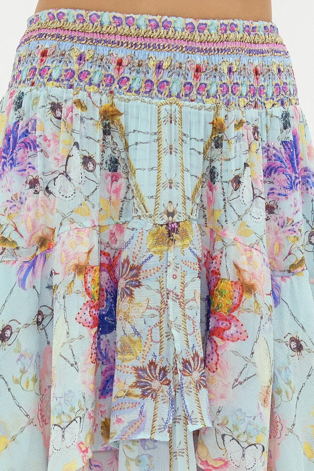 Camilla Skirt With Double Layer Hem Love Web Print Size XL / AU 16 - Image 4