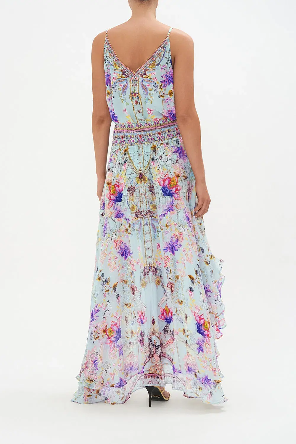 Camilla Skirt With Double Layer Hem Love Web Print Size XL / AU 16 - Image 3