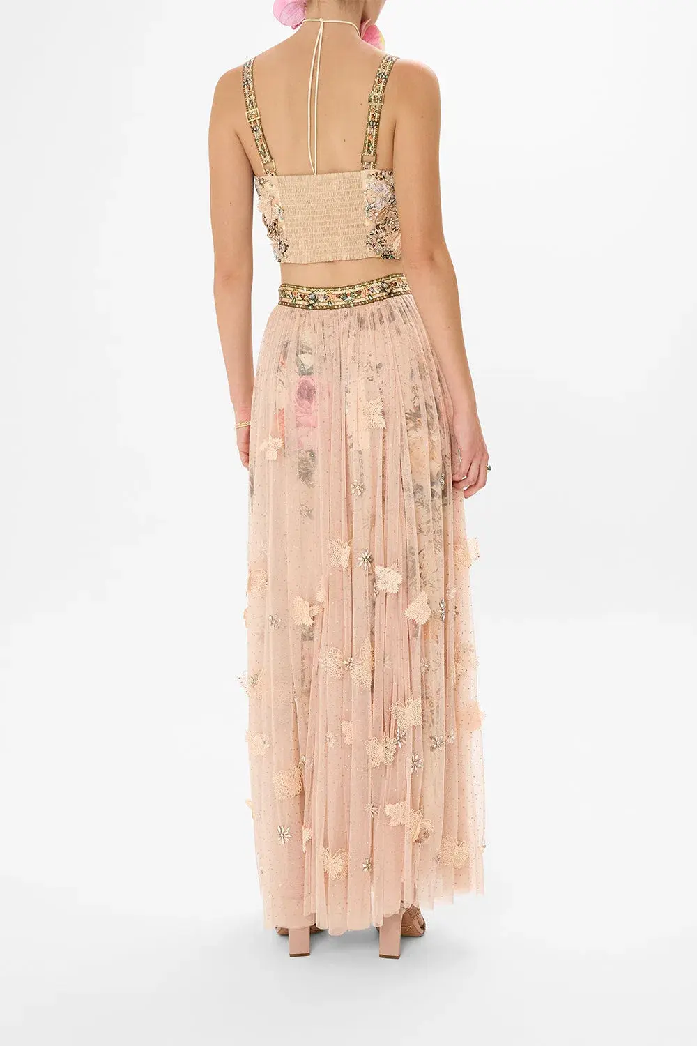 Camilla 3D Hand Embroidered Seam Detail Bralette Rose Garden Revolution Print Size L / AU 14 - Image 3