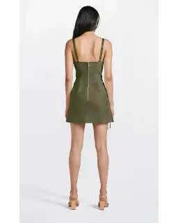 Dion Lee Laced Bonded Mini Dress in Moss Green Size AU 6 for rent on The Volte - image 4
