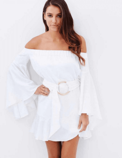 Shona Joy Palma Mini Dress White Size 8 for rent on The Volte - main image