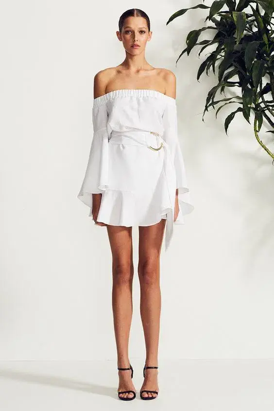 Shona Joy Palma Mini Dress White Size 8 for rent on The Volte - main image