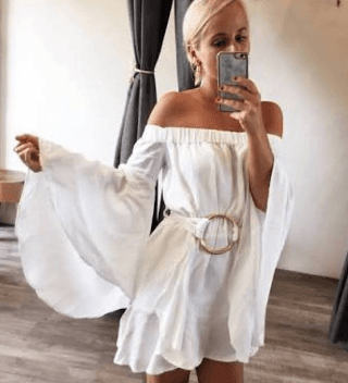 Shona Joy Palma Mini Dress White Size 8 for rent on The Volte - main image