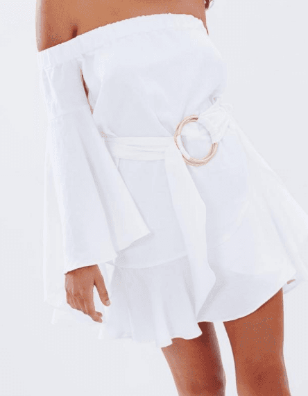 Shona Joy Palma Mini Dress White Size 8 for rent on The Volte - main image