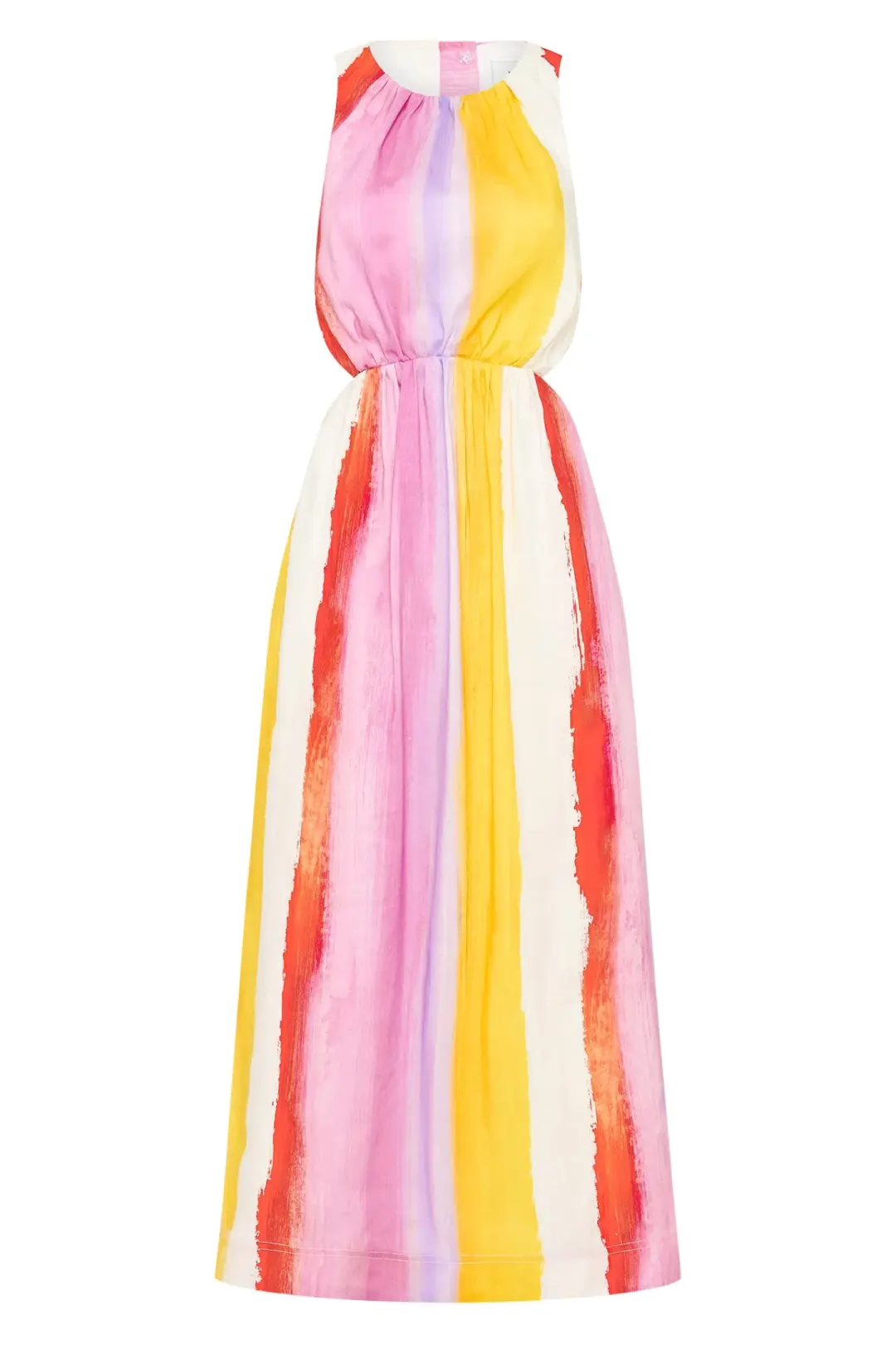 Aje Imagination Cut Out Midi Dress Aurora Stripe Size AU 14 for rent on The Volte - main image