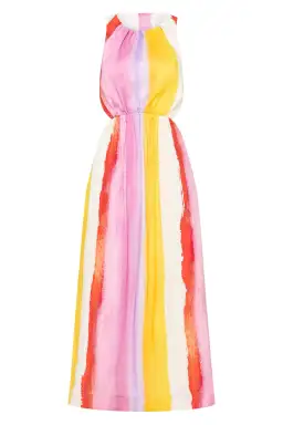 Aje Imagination Cut Out Midi Dress Aurora Stripe Size AU 14 for rent on The Volte - image 5