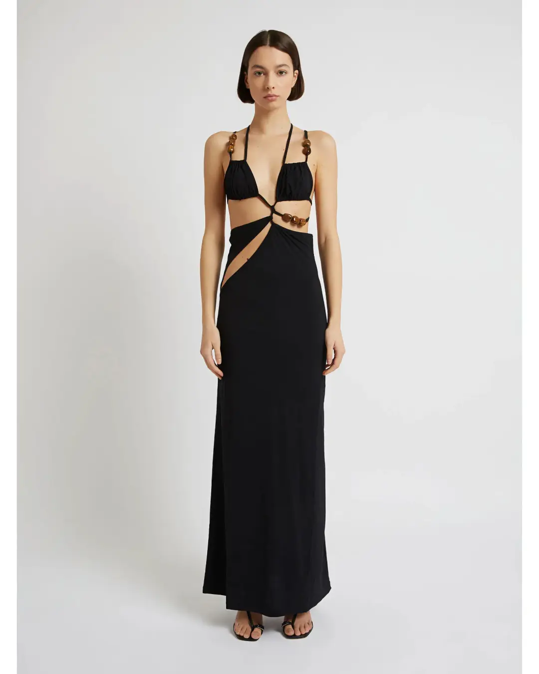 Christopher Esber Displace Lycra Dress With Crystal in Black Size AU 10 for rent on The Volte - main image