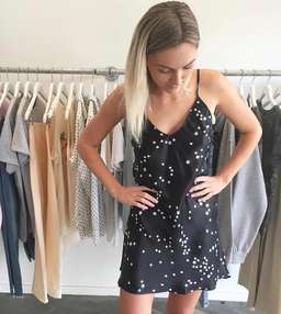 Silk Laundry 90’s Silk Slip Mini Black Star Black Size AU 6 for rent on The Volte - image 3