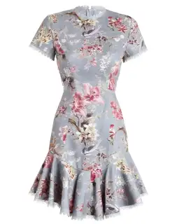 Zimmermann Merced Flutter Dress In Blue Floral Print Size 0P / AU 6 for rent on The Volte - image 4