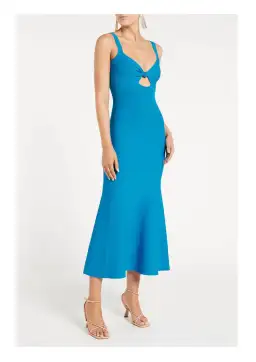 Rebecca Vallance Alma Knit Midi Dress Blue Size 10 for rent on The Volte - image 1