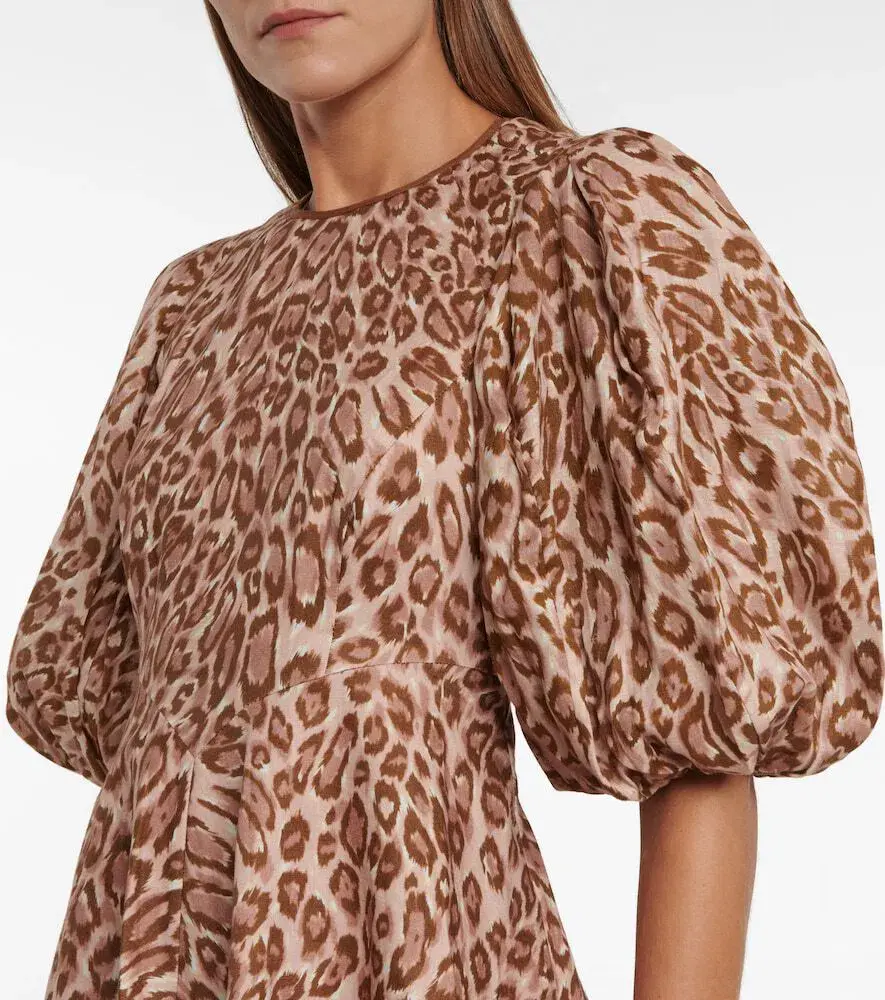Zimmermann Concert Day Mini Dress Leopard Print Size 4/ AU 16 for rent on The Volte - main image