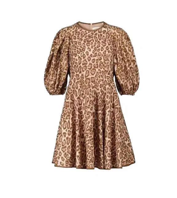 Zimmermann Concert Day Mini Dress Leopard Print Size 4/ AU 16 for rent on The Volte - main image