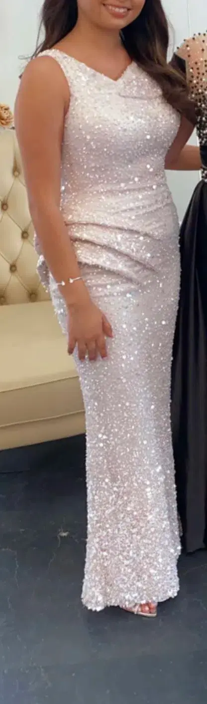 Hannii Couture Pink Sequence Dress Size 8 for rent on The Volte - main image