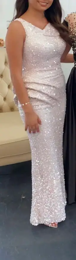 Hannii Couture Pink Sequence Dress Size 8 for rent on The Volte - image 2