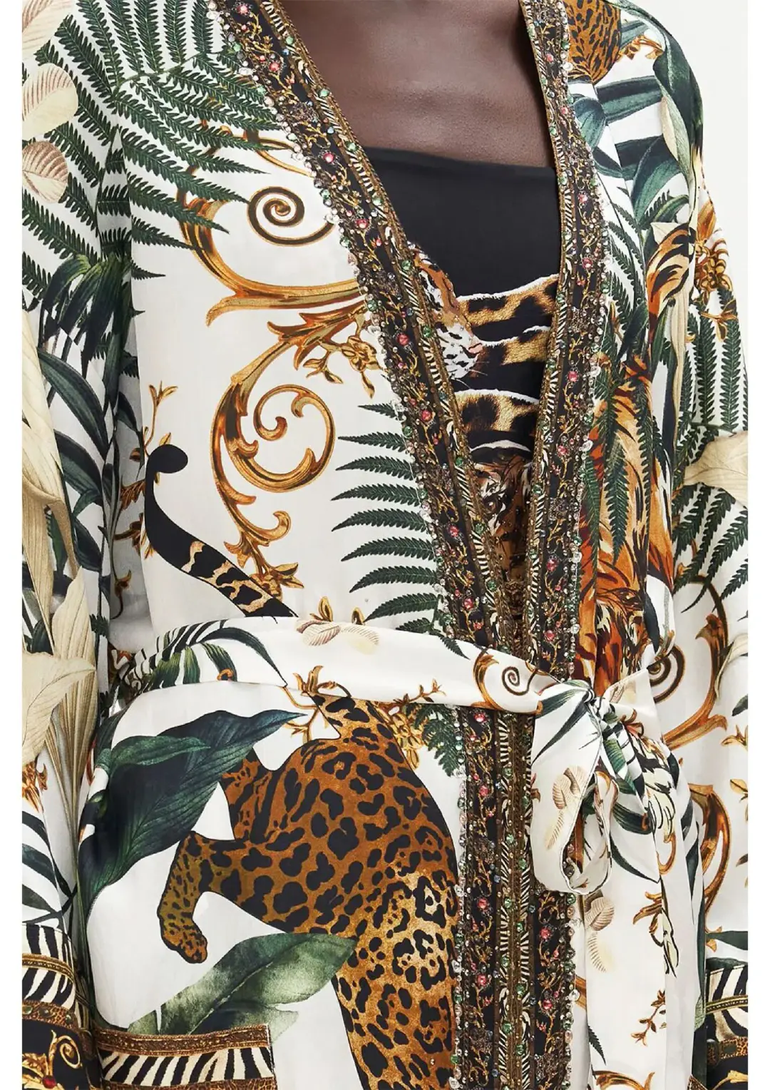 Camilla Tiger Trap Robe Midi Layer With Patch Pocket Print Size 12/M for rent on The Volte - main image