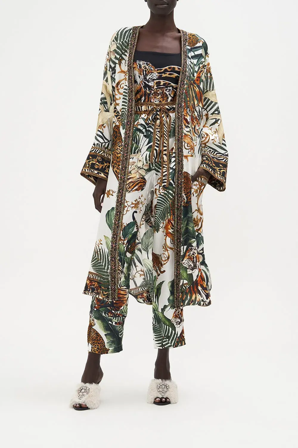 Camilla Tiger Trap Robe Midi Layer With Patch Pocket Print Size 12/M for rent on The Volte - main image