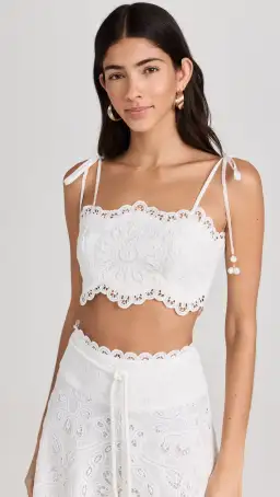 Zimmermann Ottie Embroidered Bodice & Flared Skirt Set Ivory Size 1 / AU 10 for rent on The Volte - image 2