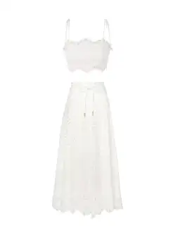 Zimmermann Ottie Embroidered Bodice & Flared Skirt Set Ivory Size 1 / AU 10 for rent on The Volte - image 4