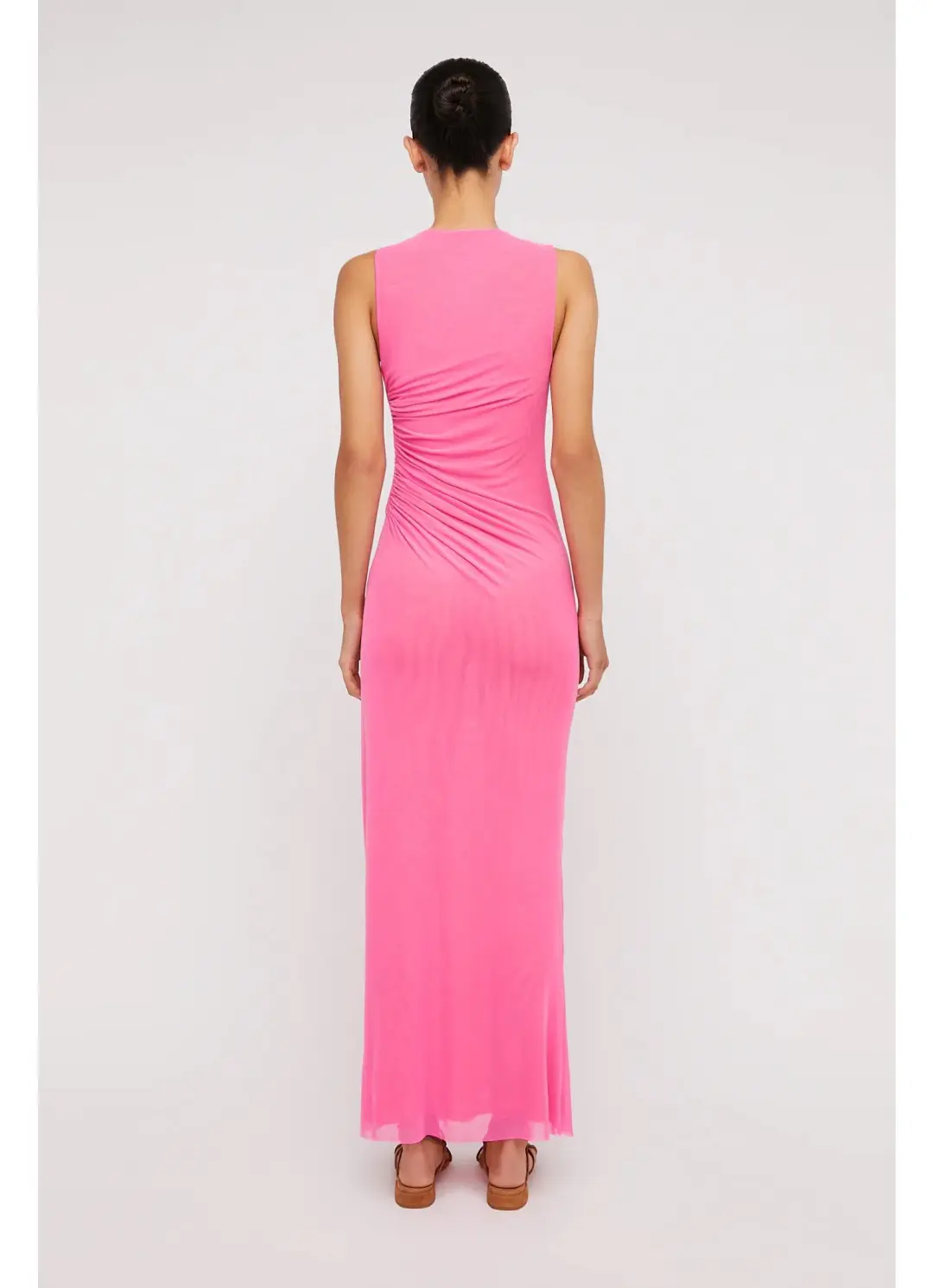 Scanlan and Theodore Italian Mesh Gathered Dress in Pink Size 4 for rent on The Volte - main image