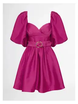 Sheike Sienna Puff Sleeve Mini Dress in Raspberry Pink Size 6 for rent on The Volte - image 3