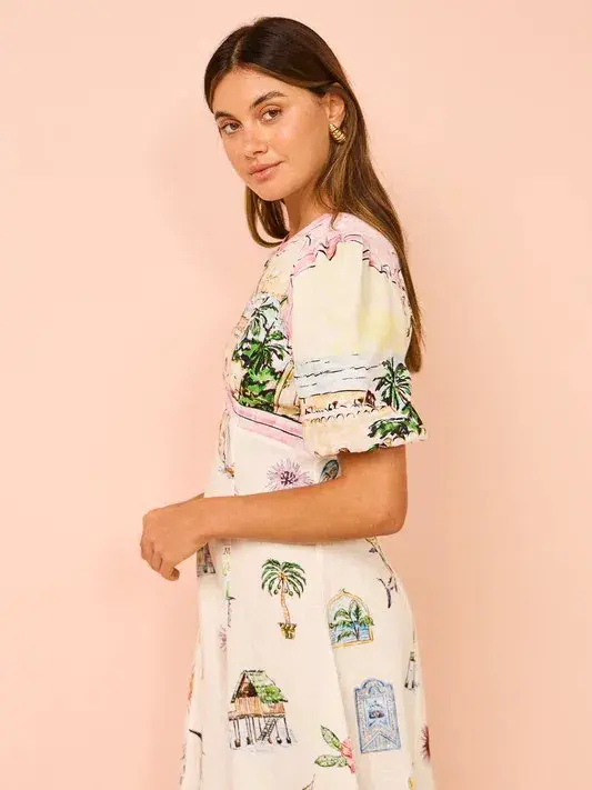 Alemais Sunset Midi Dress Print Size 10 for rent on The Volte - main image