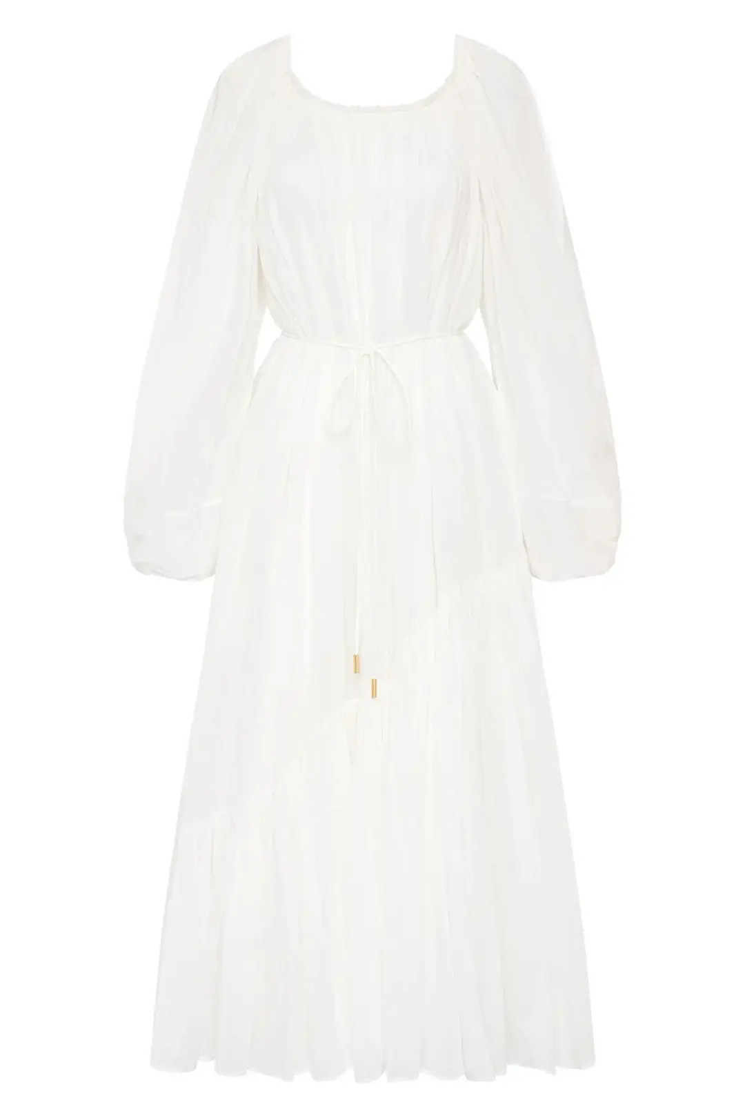 Aje Avani Smock Midi Dress Ivory Size 12 for rent on The Volte - main image