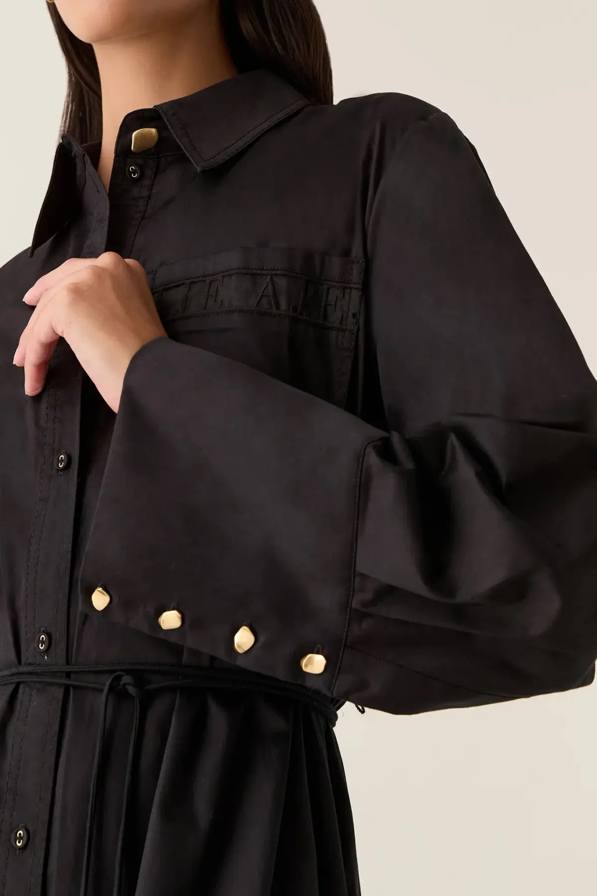 Aje Reframe Logo Shirt Midi Dress Black Size 12 - Image 2