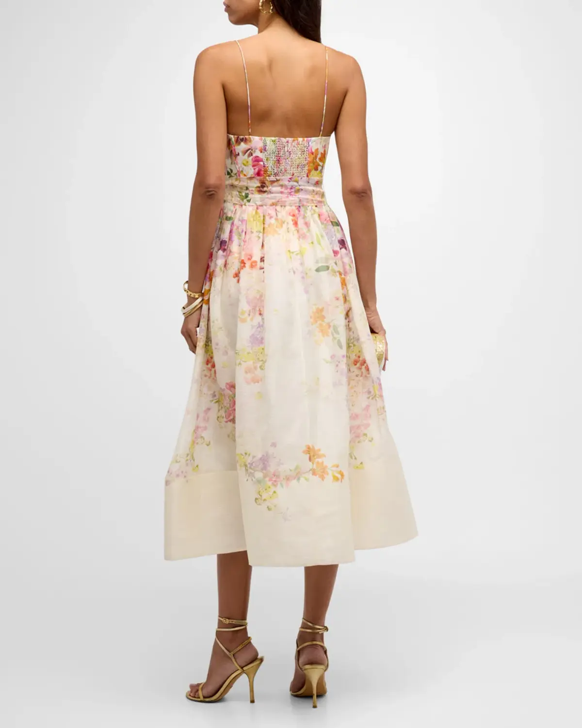 Zimmermann Natura Corset Midi Dress Kaleidoscope Garden Floral Size 8 - Image 2