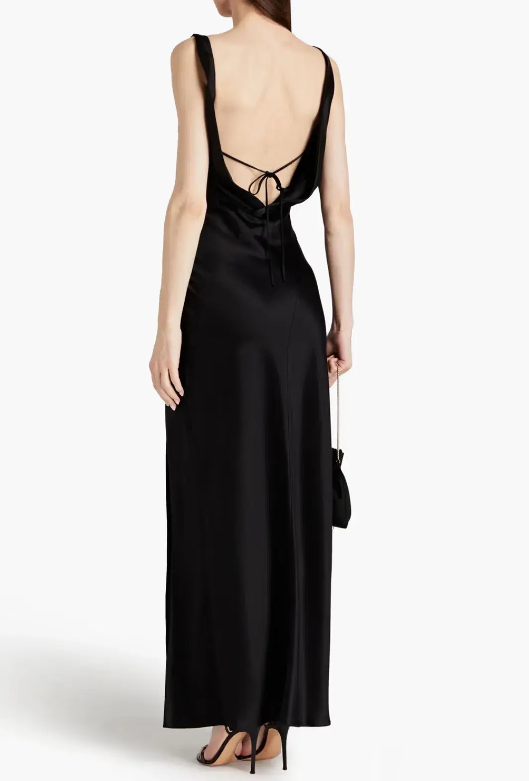 Nicholas Alfina Draped Satin Gown Black Size S / AU 8 for rent on The Volte - main image