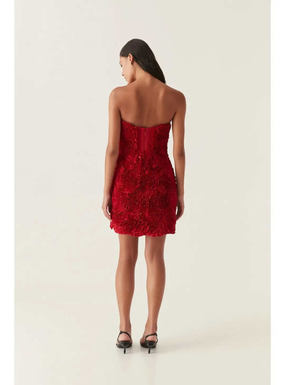 Aje Gazer Rosette Mini Dress Scarlet Red Size AU 6 for rent on The Volte - main image