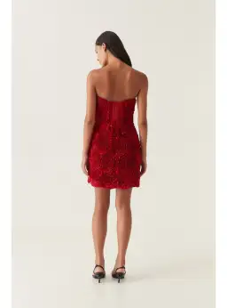 Aje Gazer Rosette Mini Dress Scarlet Red Size AU 6 for rent on The Volte - image 3