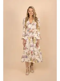 Zimmermann Luminosity Midi Dress Multi Floral Print Size 0P / AU 6 for rent on The Volte - image 1